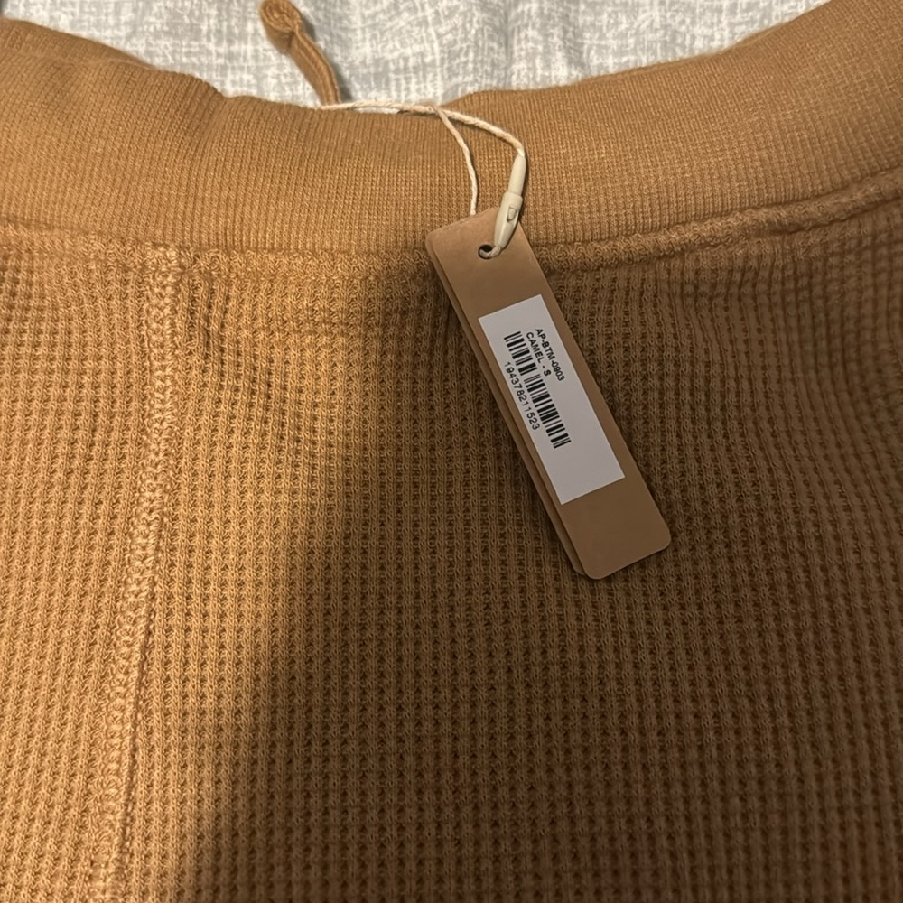 Skim Loose Waffle Pants Camel Size Small - Picture 3 of 5